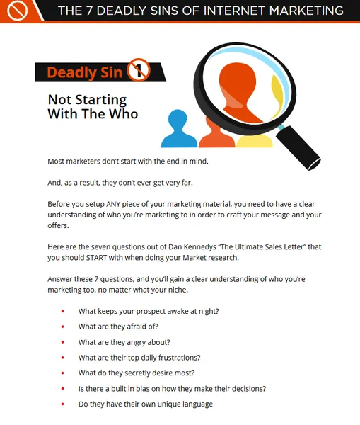 THE 7 DEADLY SINS OF INTERET MARKETING