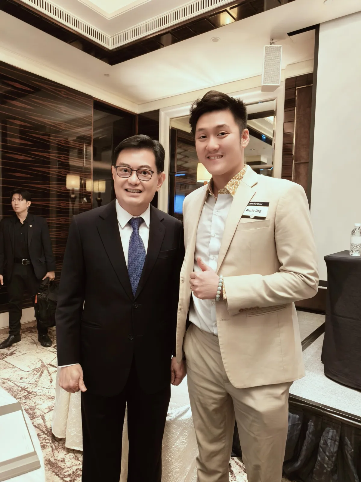 Alaric Ong with Deputy Prime Minister Heng Swee Keat