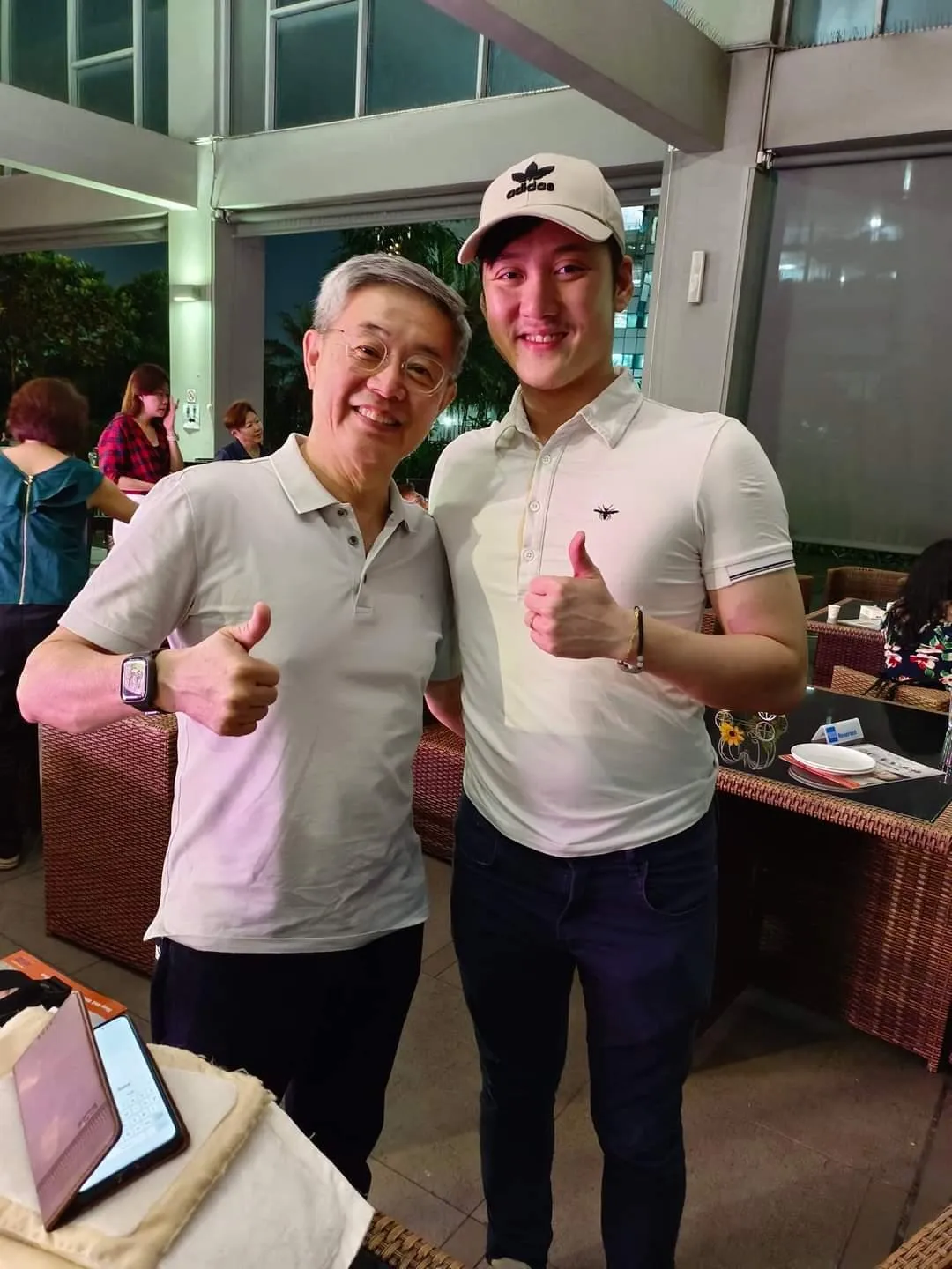 Alaric Ong with Sir Bernard Koh