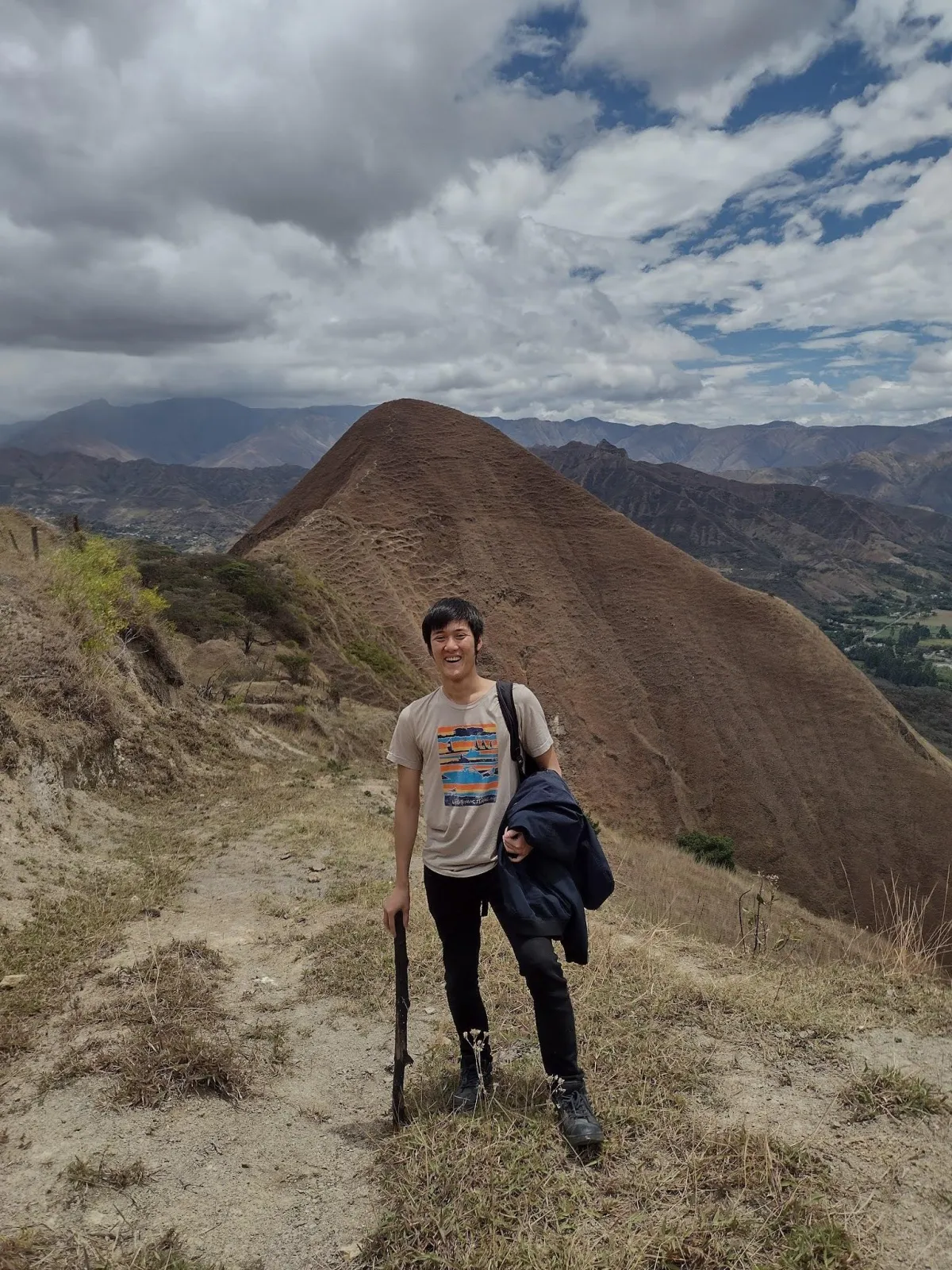 Alaric Ong at the peak of mount guaranga, Ecuador