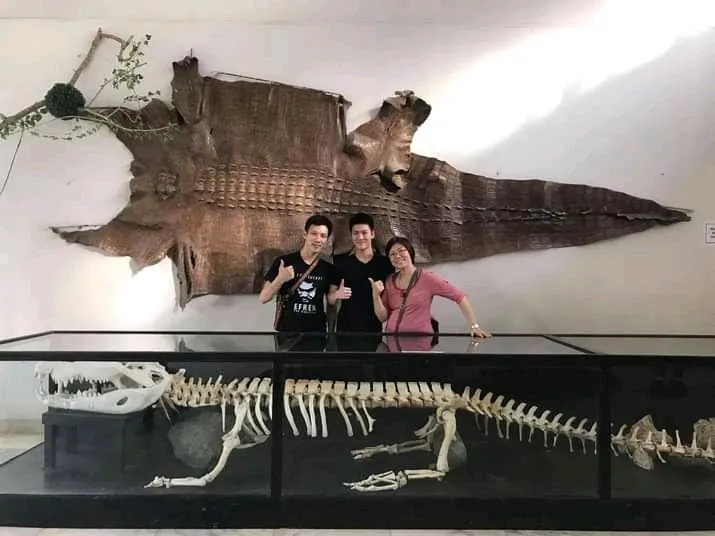Alaric Ong with Veronica Tan and Aaron Ong at crocodile farm in philippines