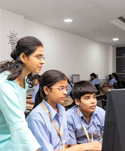 Students Learning Technology at BLS World School