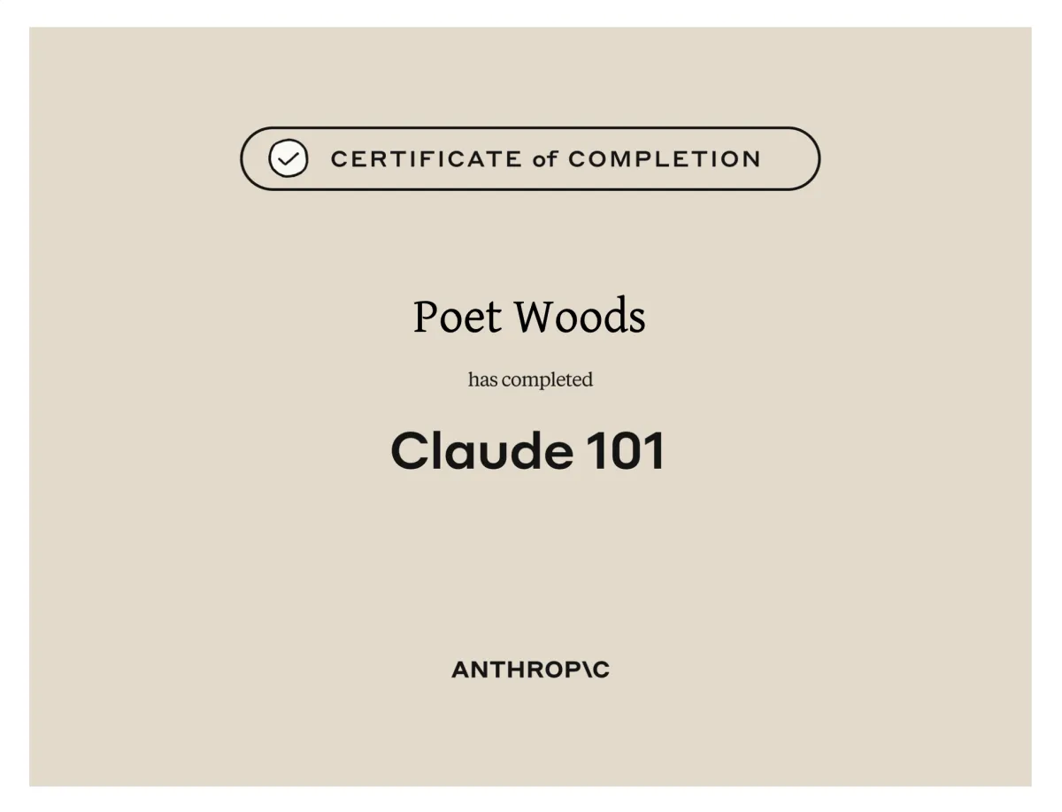 Claude 101 Certificate