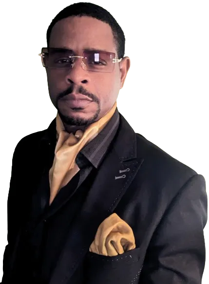 Poet Woods III - African-American male entrepreneur in modern industrial-tech attire