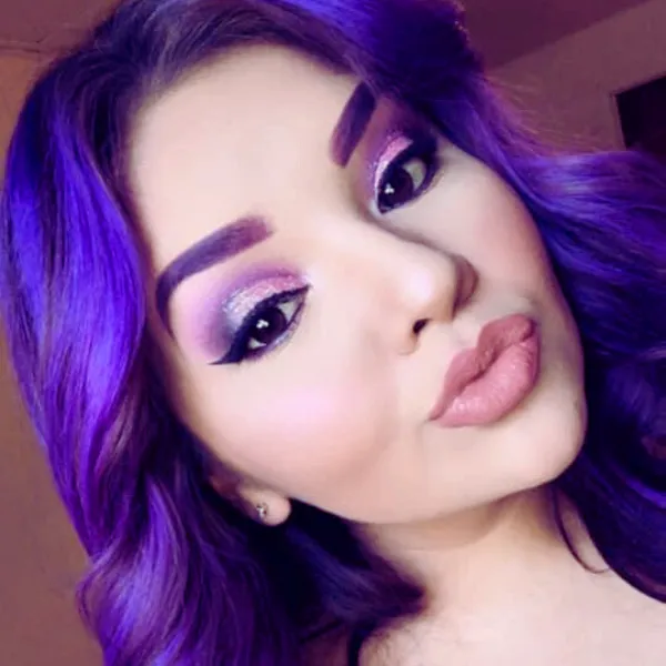 purple hair looking gorgeous