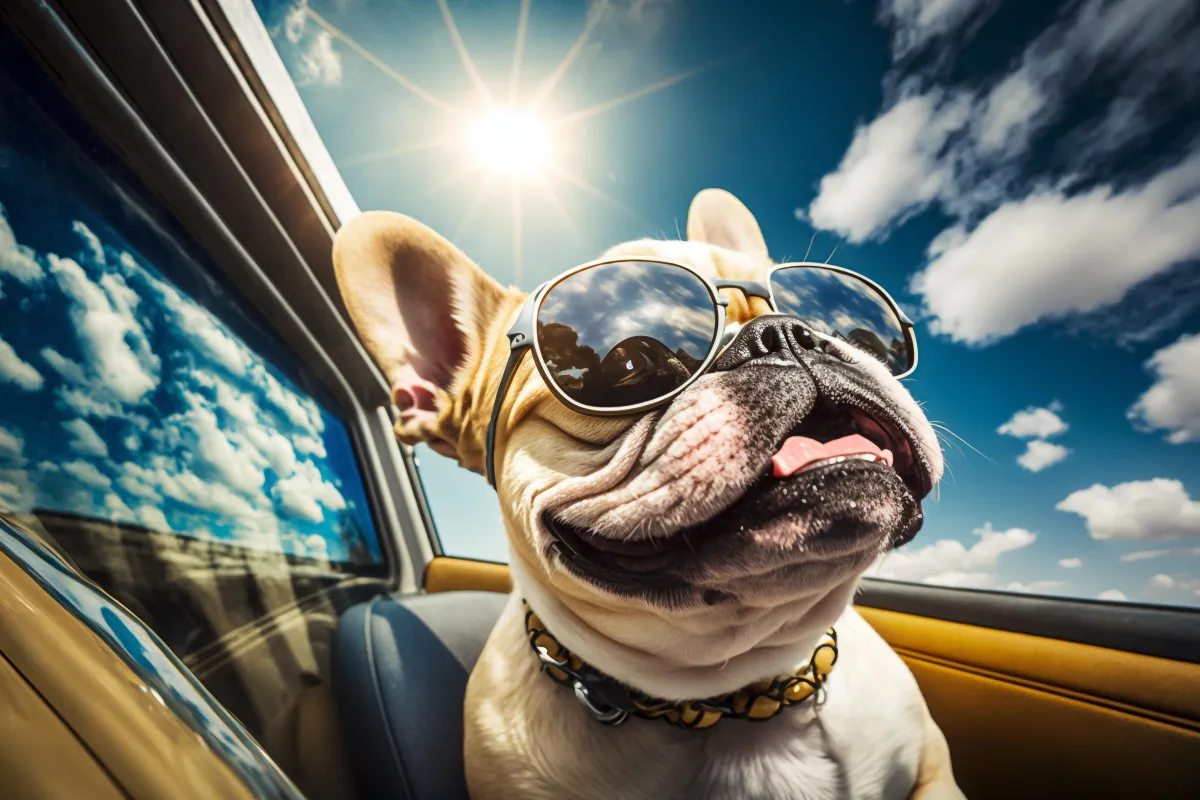 Frenchies are so cool - This one's wearing sunglasses