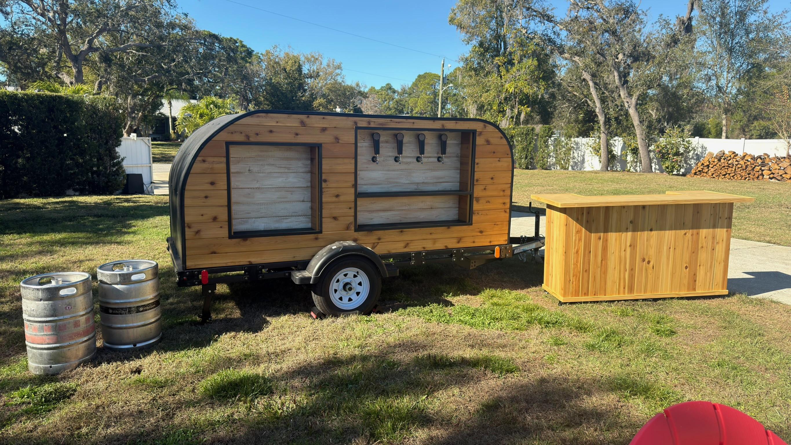 Elegant wedding bar setup