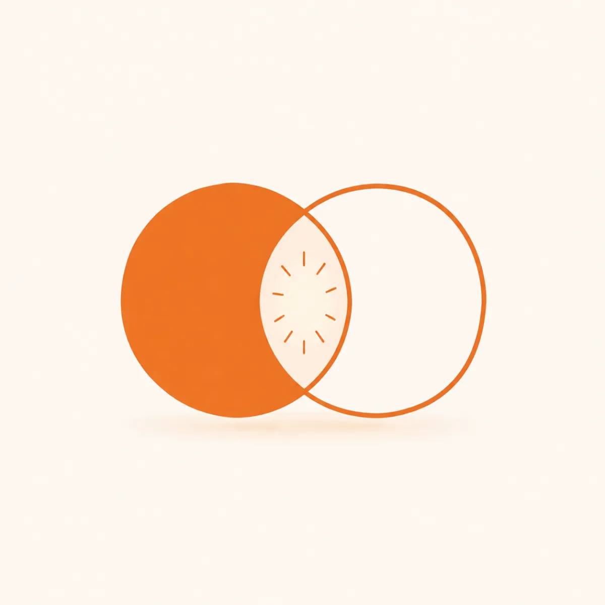 One full circle, one half circle