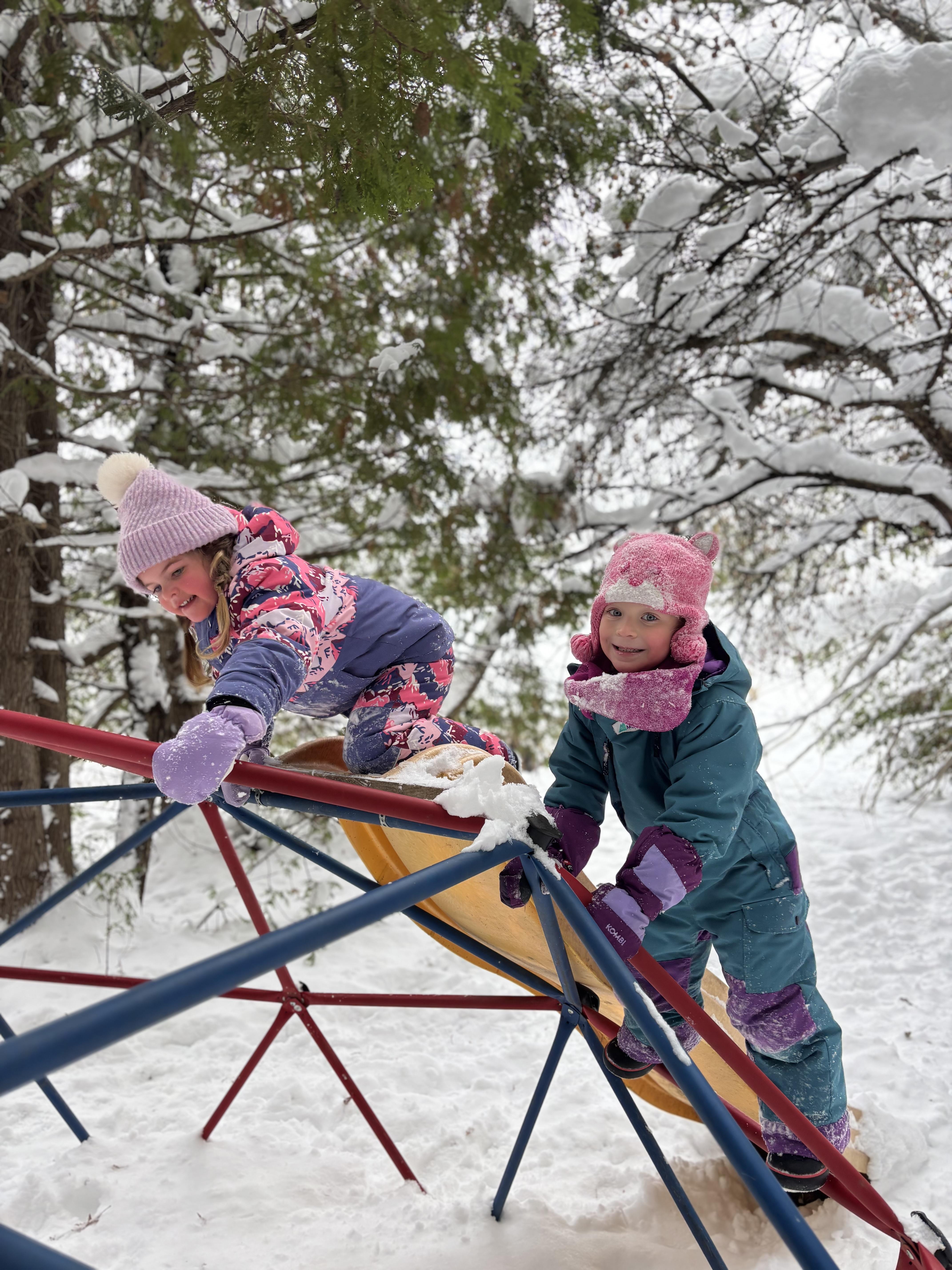 winter hike at forest school