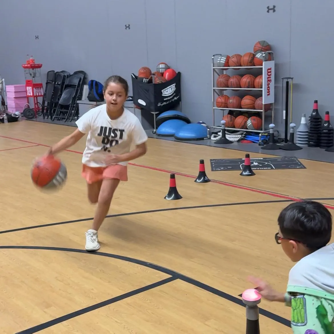 Player training individually with coach