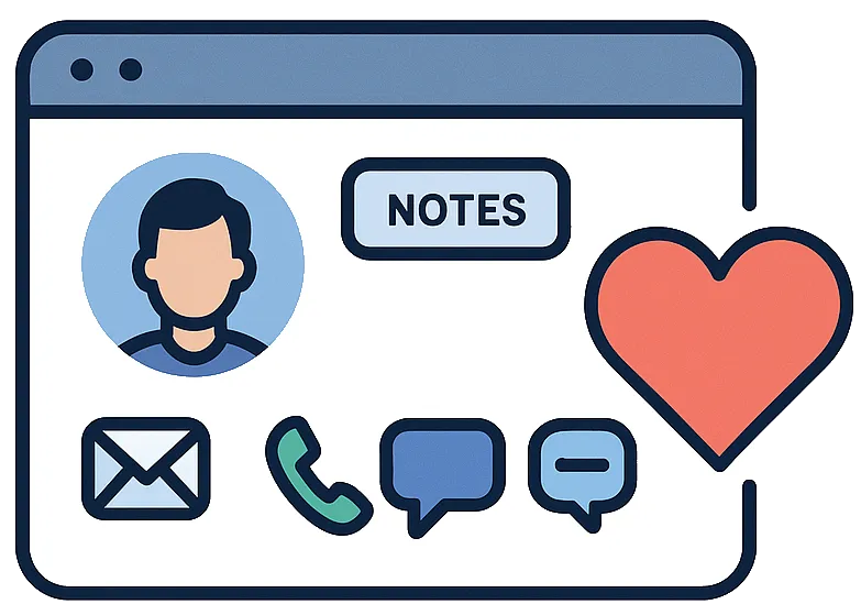 CRM workflow cycle showing Google reviews, website lead capture, online booking, service delivery, and invoicing for home service businesses.