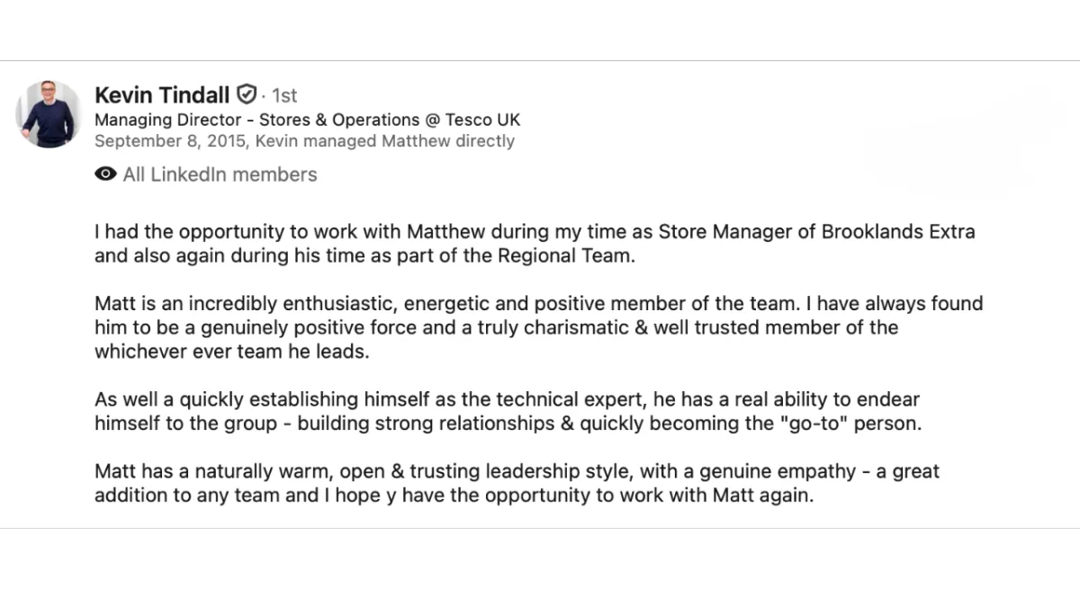 Linkedin Recommendations
