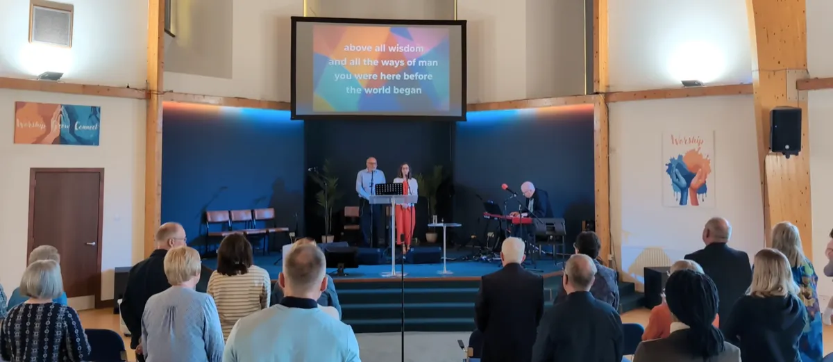 The church family gathered for Sunday worship
