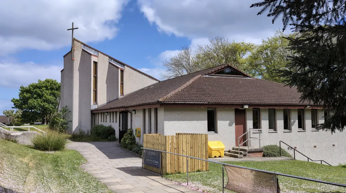 The church entrance on Dubford Road
