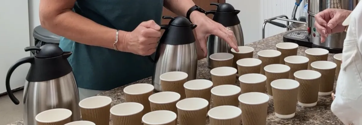 Serving refreshments in the church family