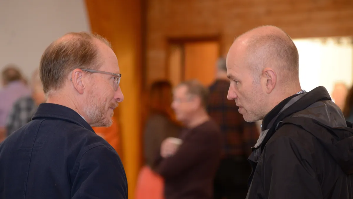 Church family in conversation