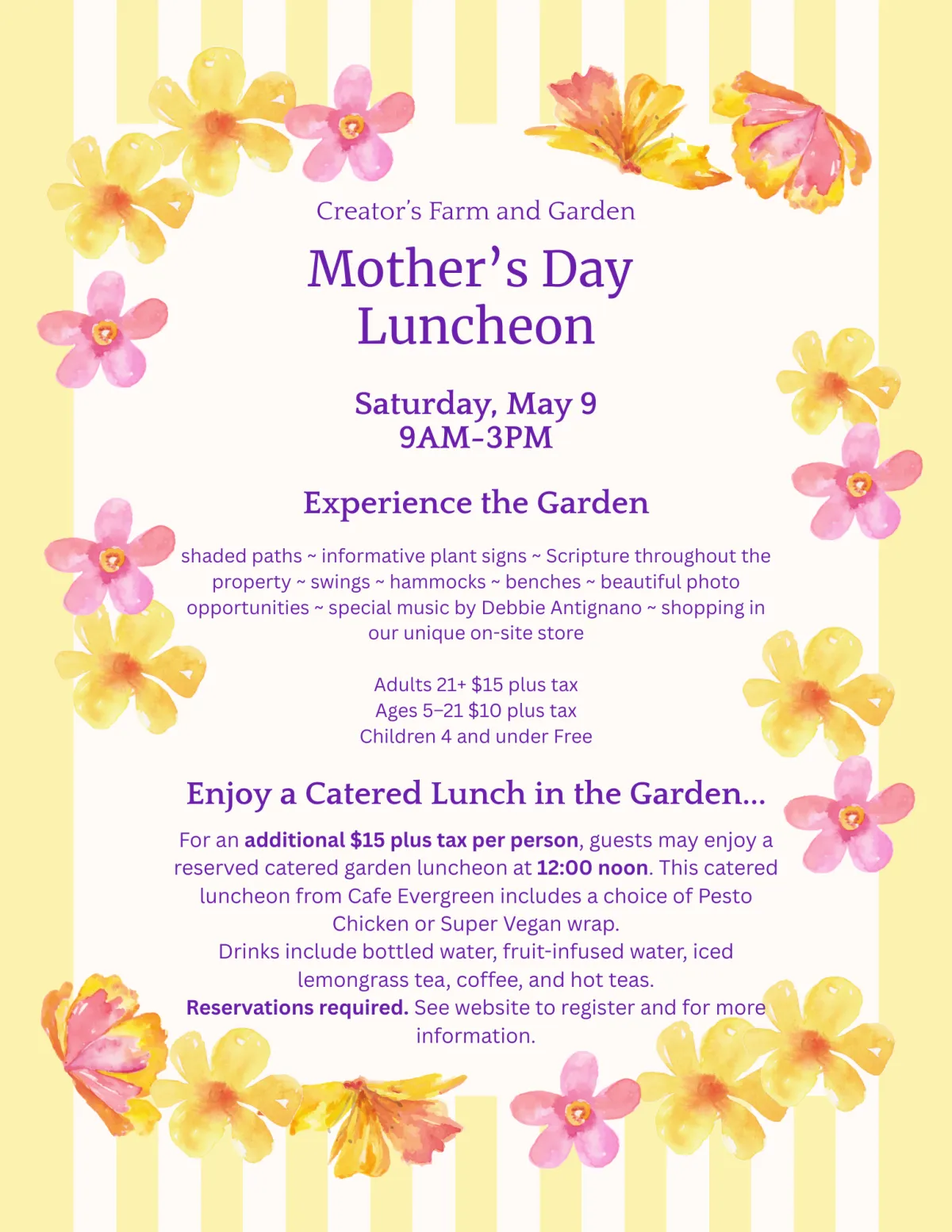 mothers day luncheon at creators farm and garden