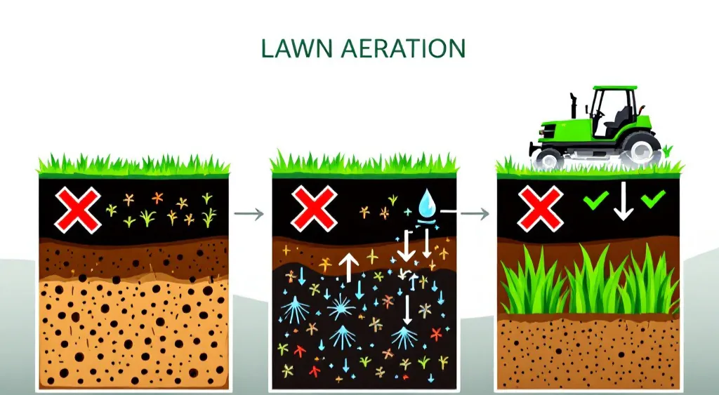 Professional lawn aeration benefits in Grande Prairie - Reducing soil compaction and promoting healthier grass growth by PWW Services Inc