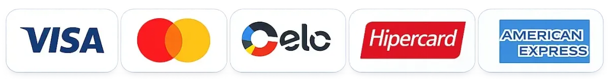 Bandeiras de Cartoes aceita no Eu Confio