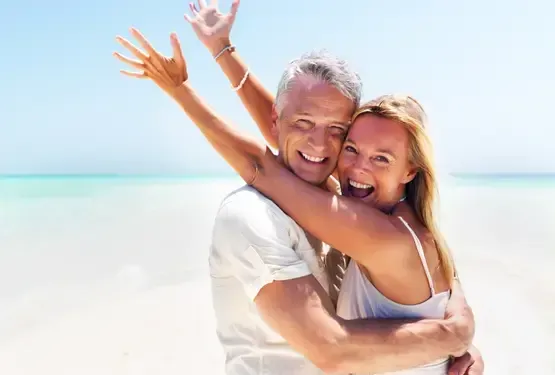 Happy Couple on the beach in Mexico
