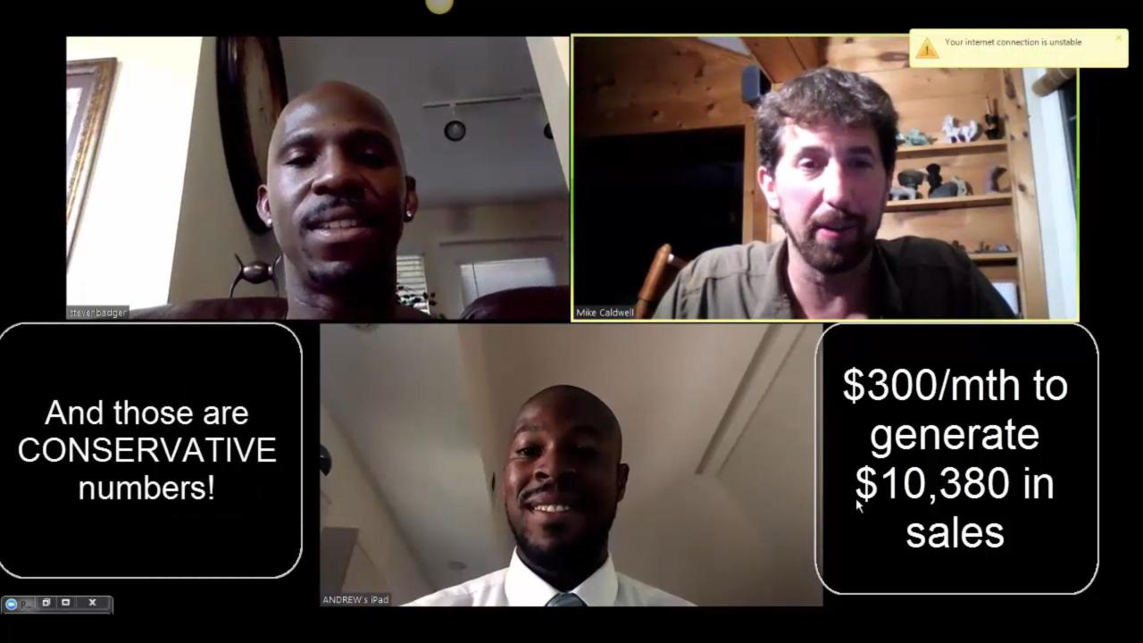 Mike Caldwell, Zoom interview with Agape Bookcamp Gym owners, Steve and Andrew Badger