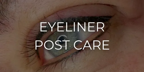 PMU eyeliner post care information button