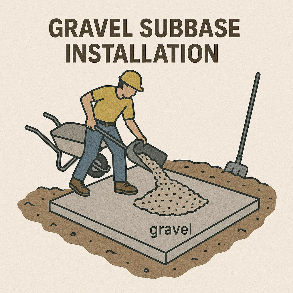 Rebar grid and wooden formwork set for concrete patio slab in Alpharetta