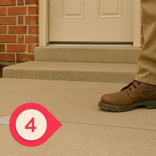 Polyurethane foam expanding beneath a sidewalk to correct slab settlement