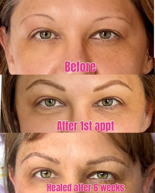 angel pink beauty does nano brows on mature woman