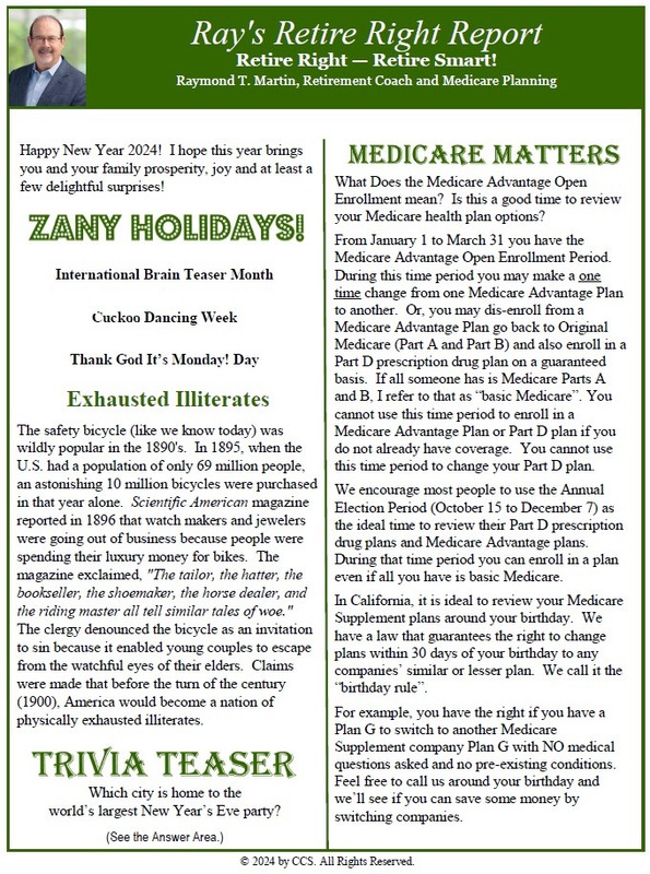 Ray's Retire Right Report