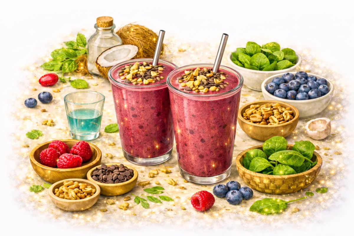 Smoothies and skin-supportive foods with The Happy Skin Cleanse