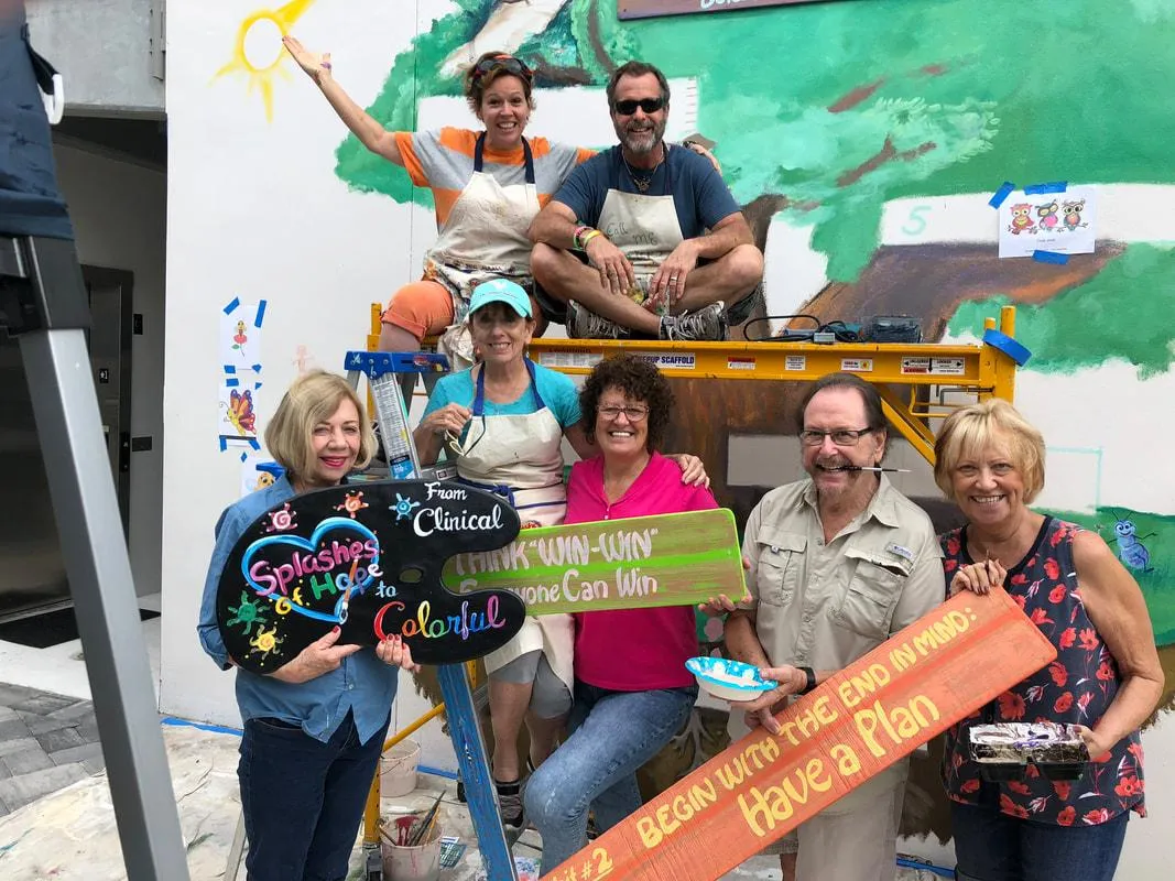 Splashes of Hope painting mural activity