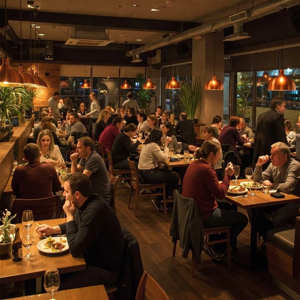 Restaurante con todas las mesas llenas