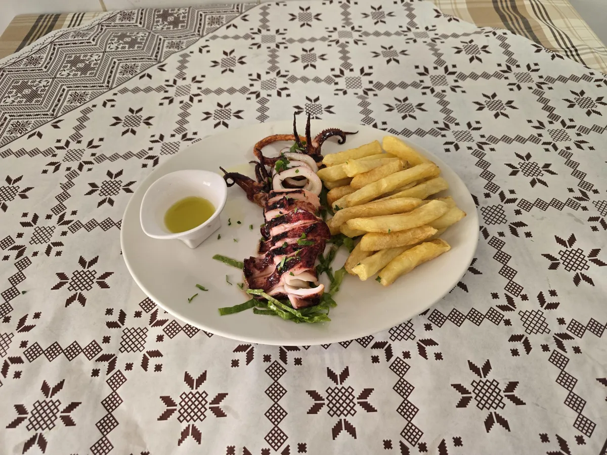 vlachos tavern Fresh Whole Kalamari on the grill
