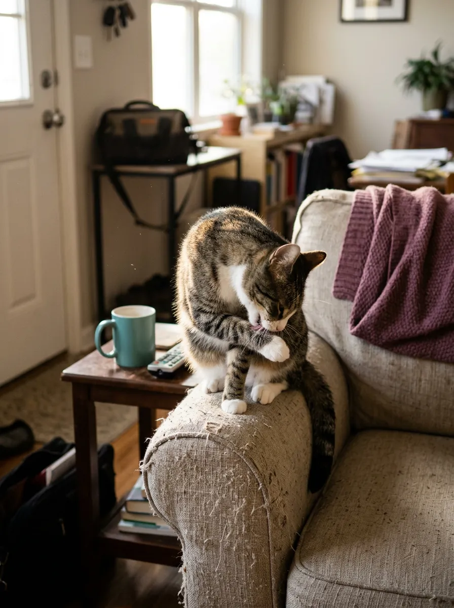 Why your cat's body reacts when your schedule changes