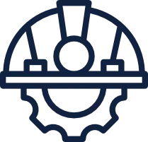 Years of Engineering Excellence badge featuring a hard hat and gear icon — trusted engineering expertise and industry experience