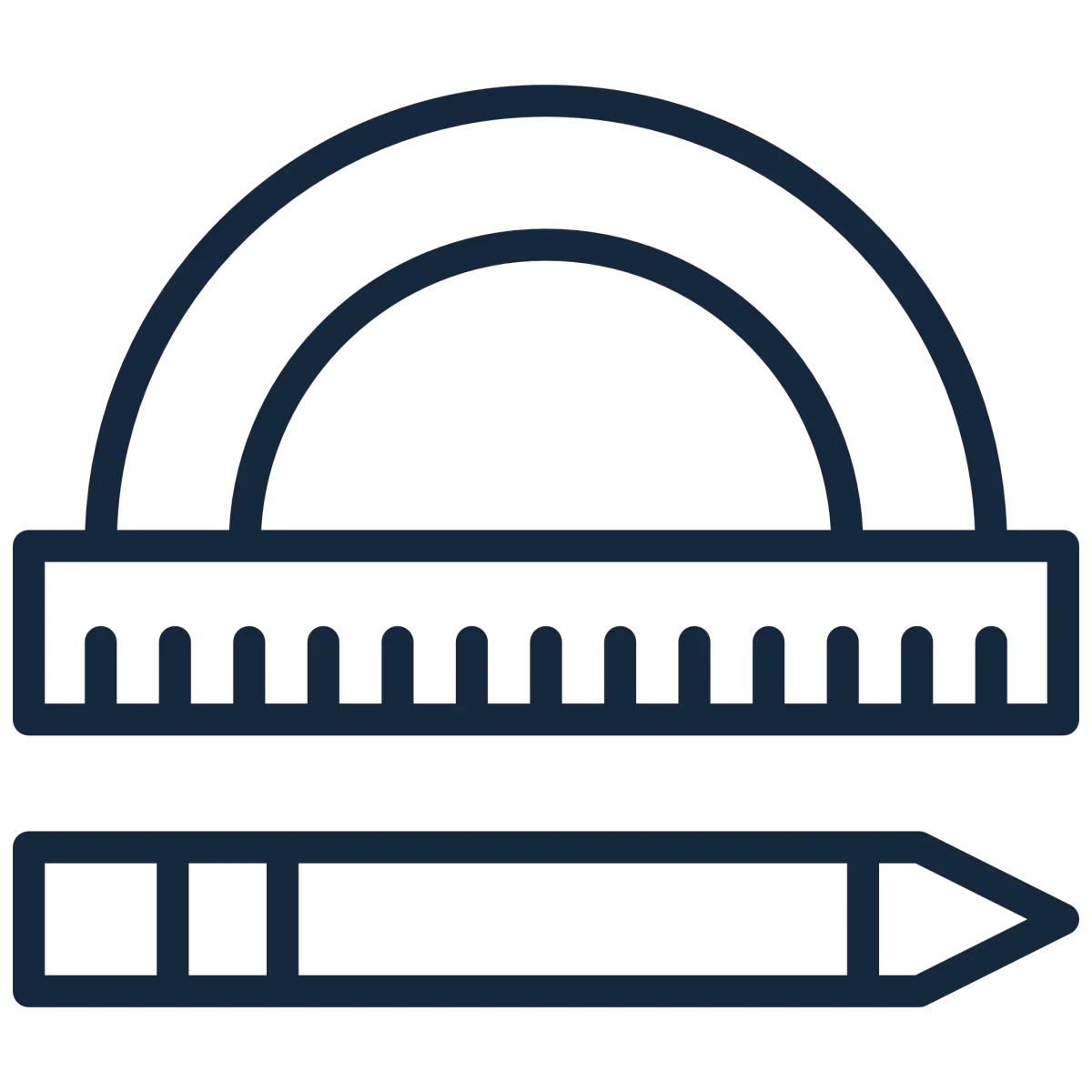 Detail Drawings icon featuring a drafting triangle and ruler — head, sill, and jamb DWG and PDF standard mounting configurations customizable for every application and project-specific conditions