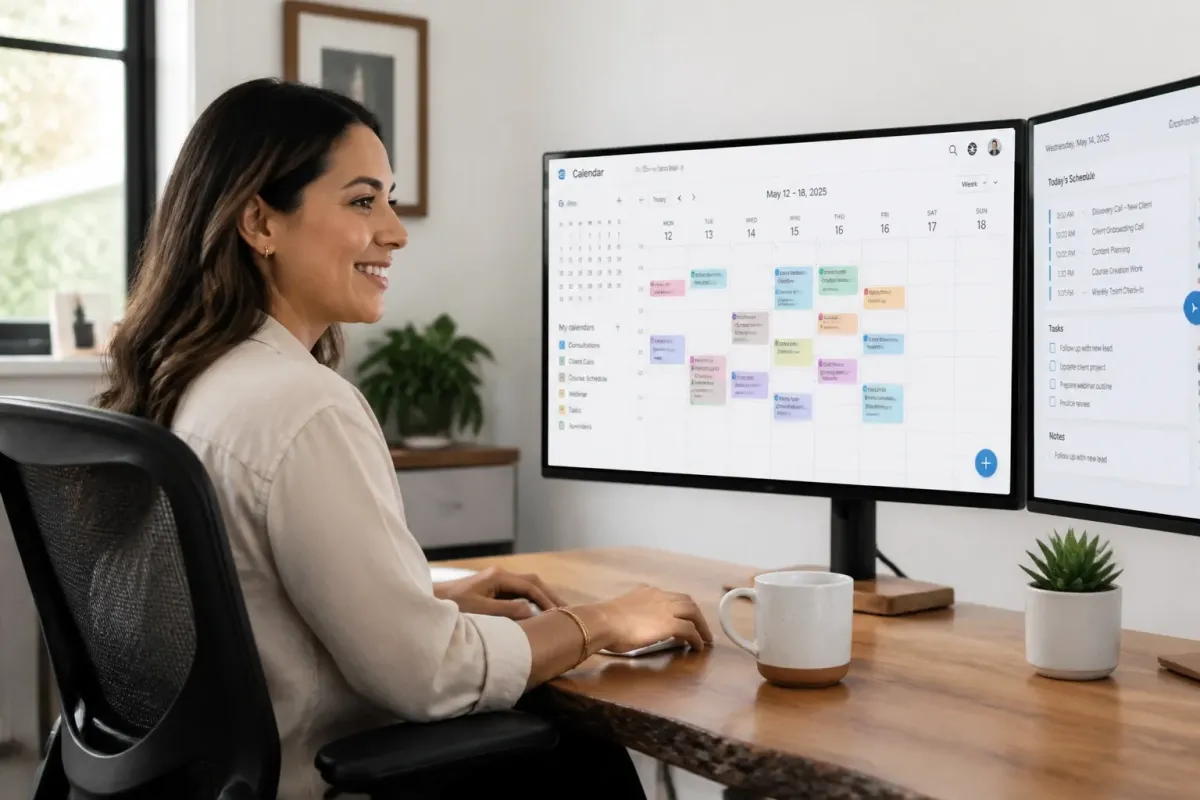 Virtual assistant working for an overwhelmed service business owner