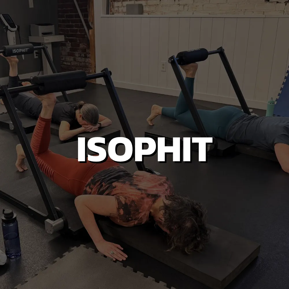 Women using IsoPhit training equipment during a strength workout at Urban Athlete in Philadelphia, PA