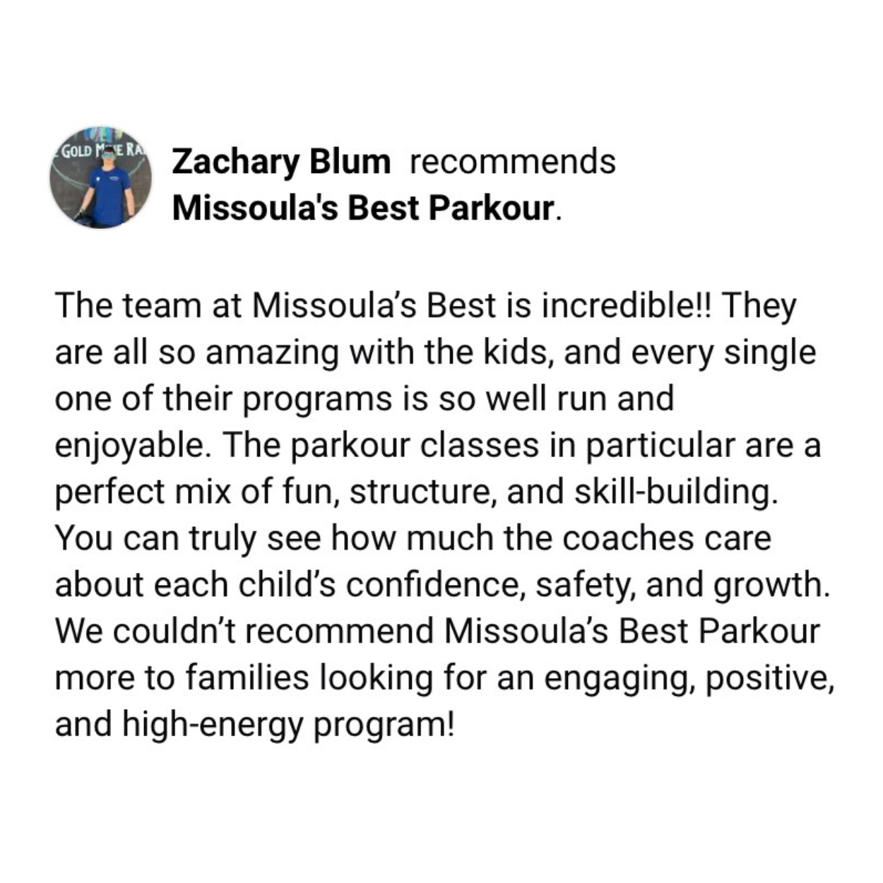 Review forMissoula's Best Parkour