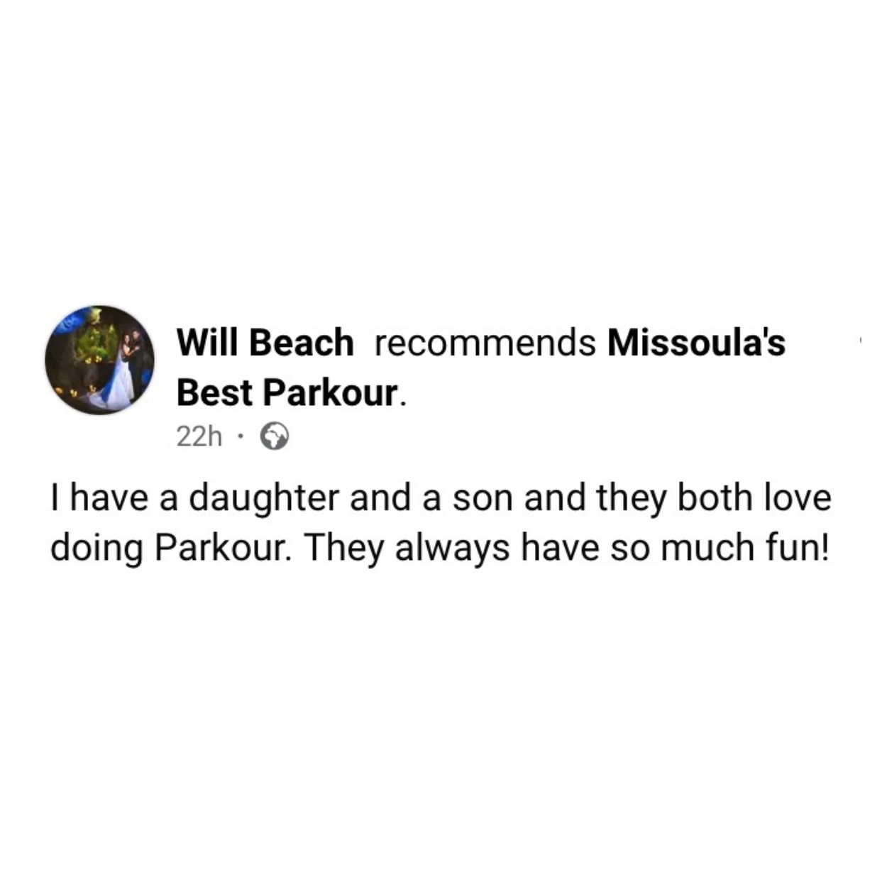 Review for Missoula's Best Parkour