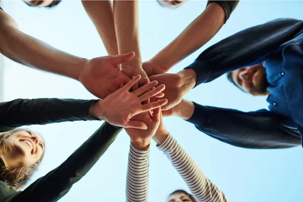 people hands in together