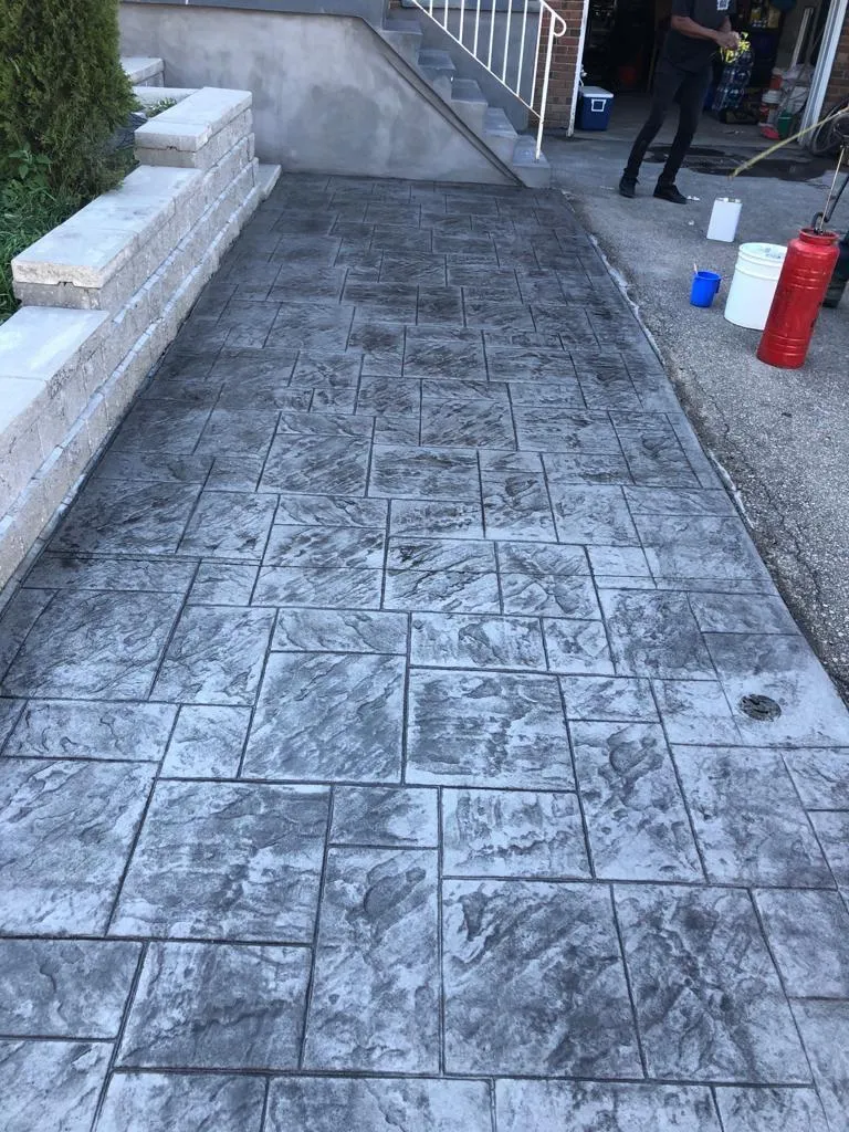 New concrete driveway installation in Brampton by Lex Concrete Solutions