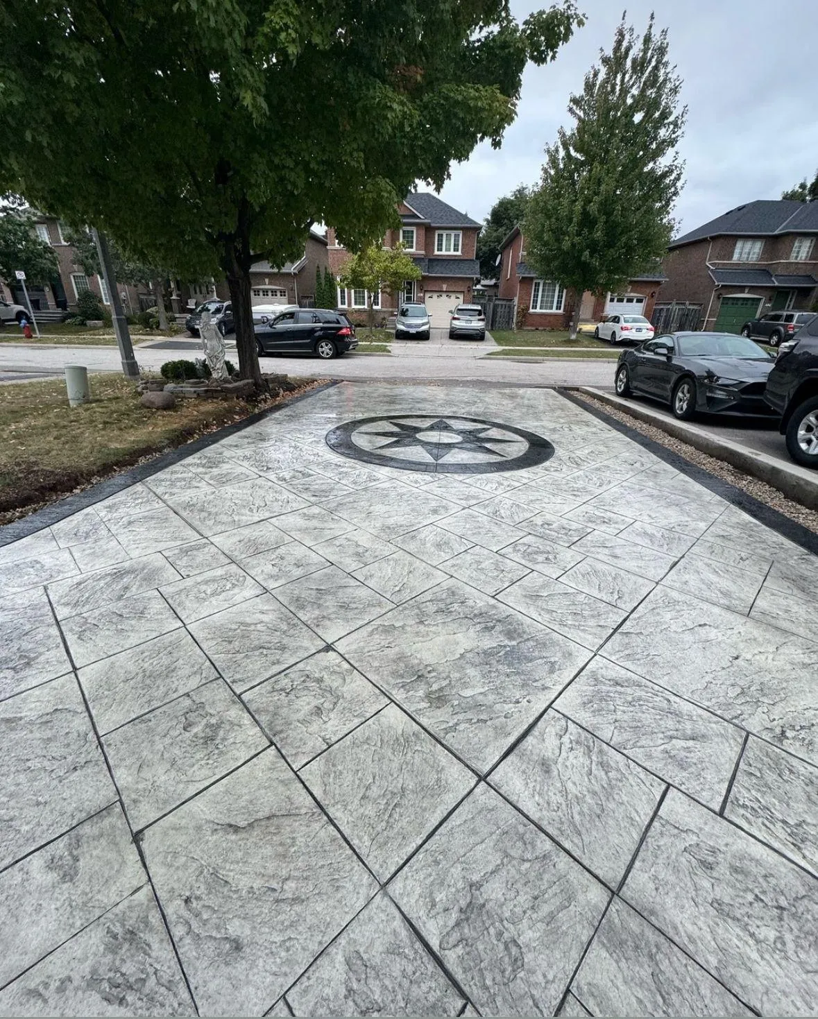 New concrete driveway installation in Brampton by Lex Concrete Solutions