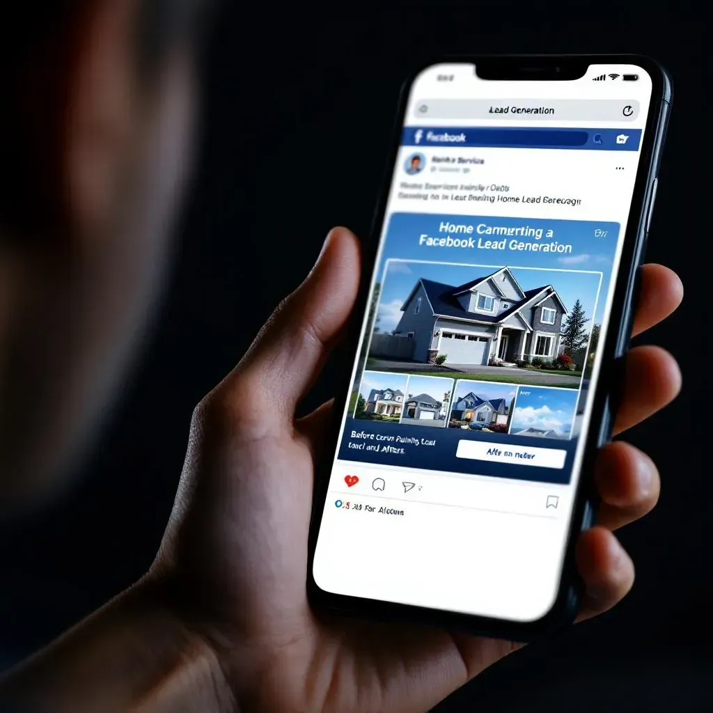 Facebook lead generation ad displayed on smartphone