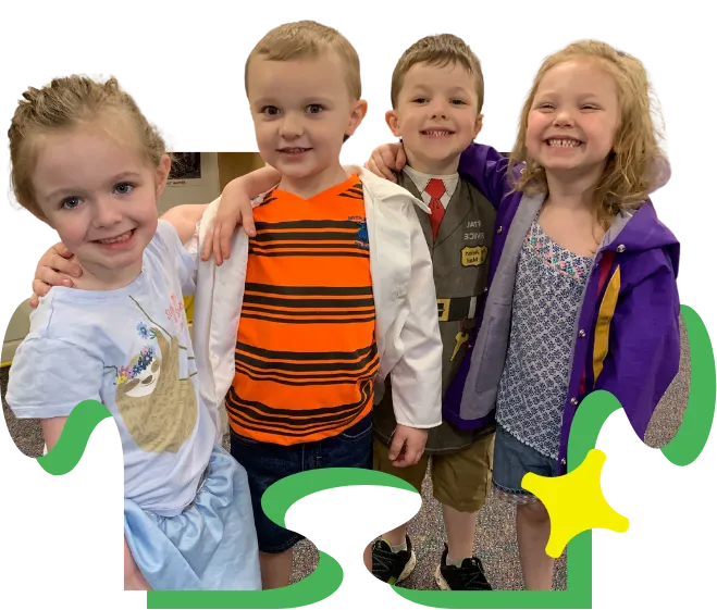 Happy Preschool Children friends