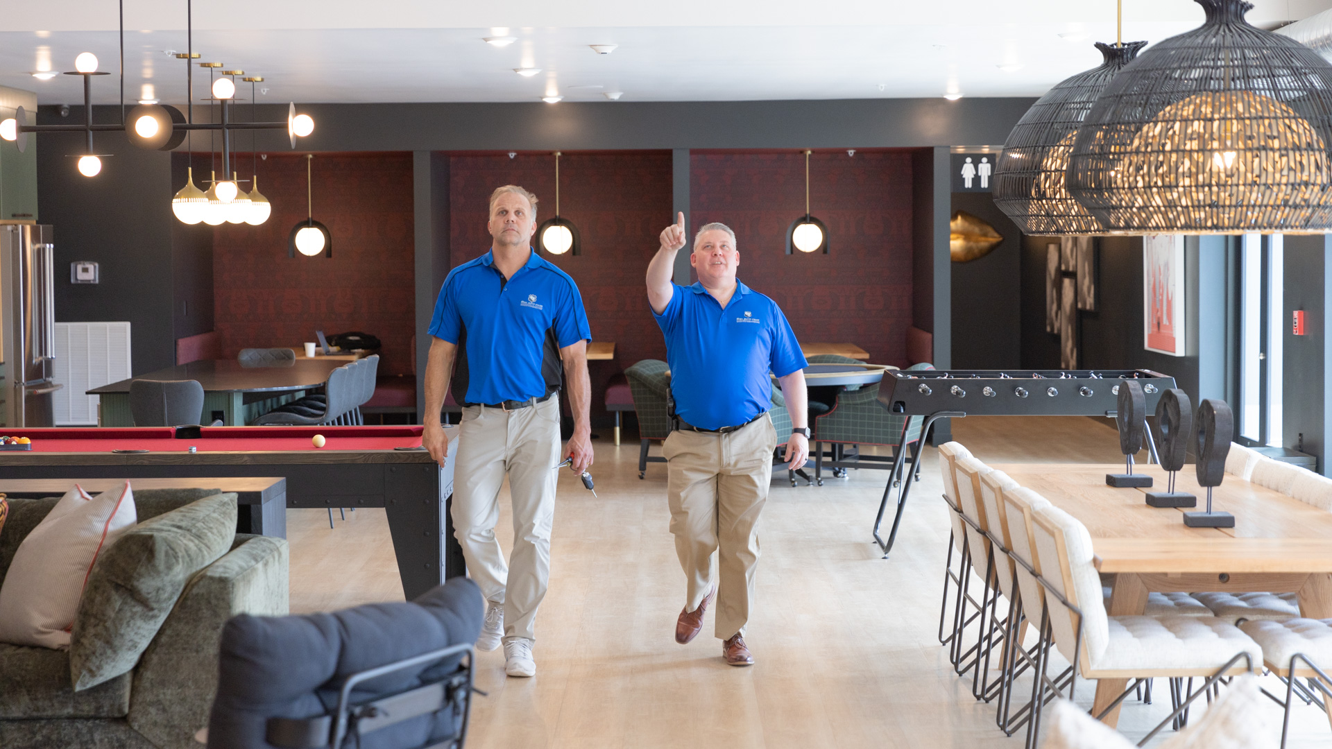 A white and blue chain on a black background