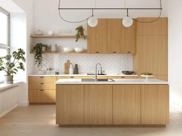 Modern wood kitchen island by Fort Washington Carpentry Craftsmen