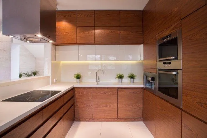 New Milford Carpentry Crafts in New Milford CT custom modern kitchen featuring warm wooden cabinetry.