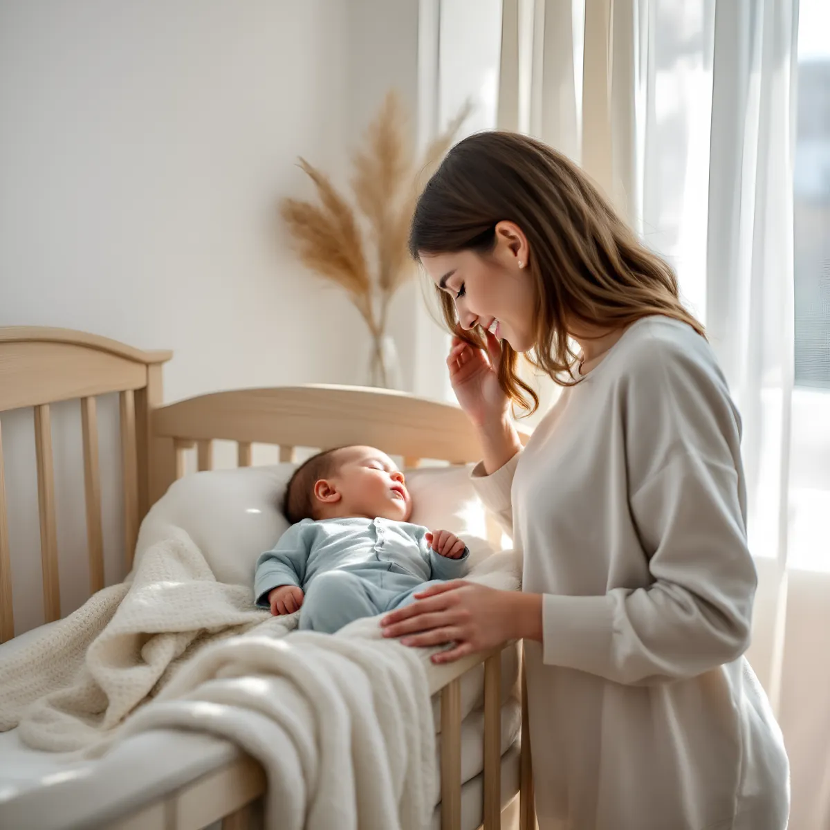 A Woman Holding her baby Illustration